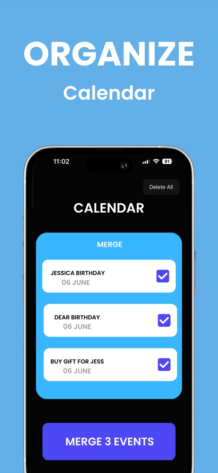 Organize and merge calendar events