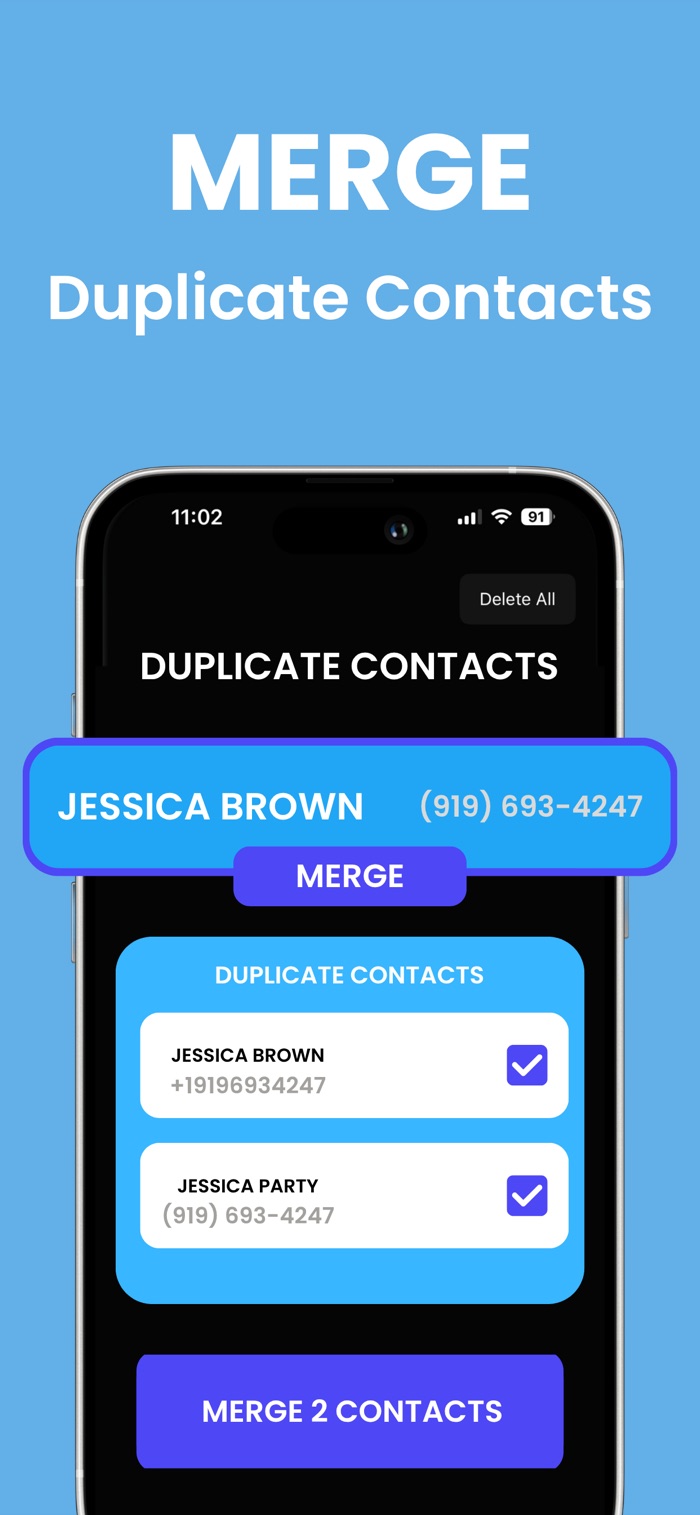 Merge duplicate contacts