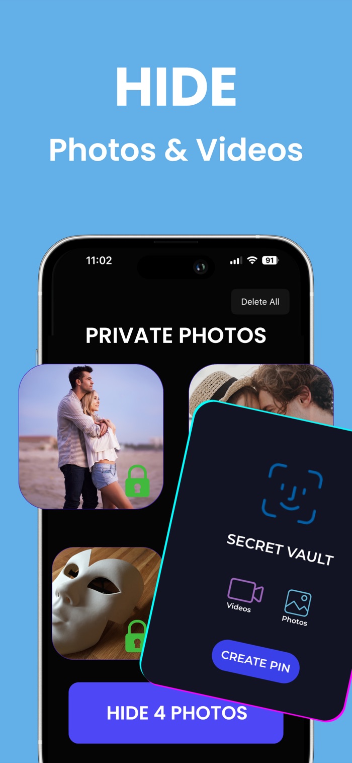 Hide private photos and videos in the Secret Vault